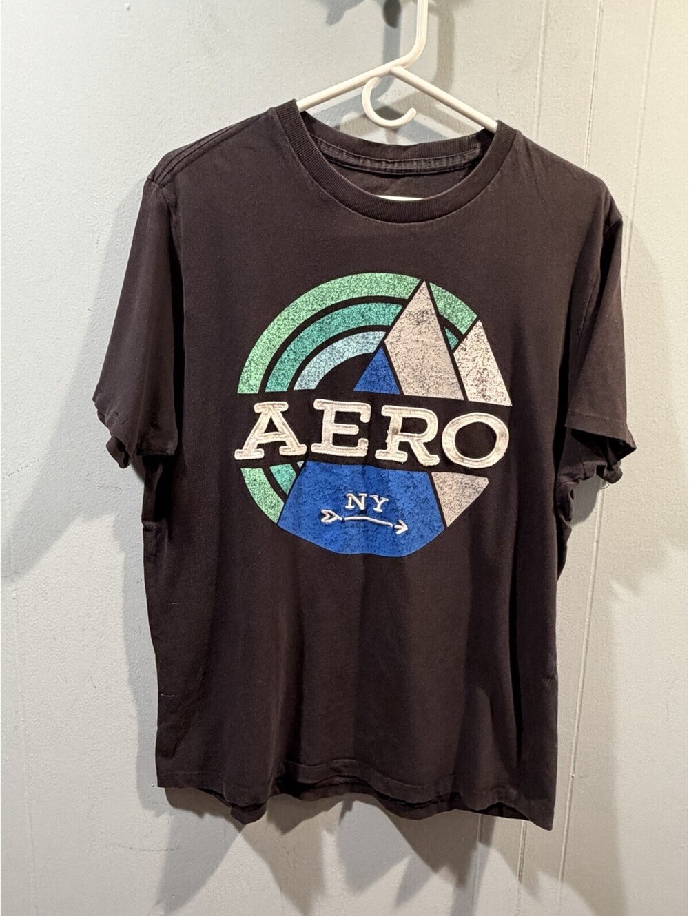 Mens Aeropostale Black Short Sleeve T Shirt Size Large Aero Graphic